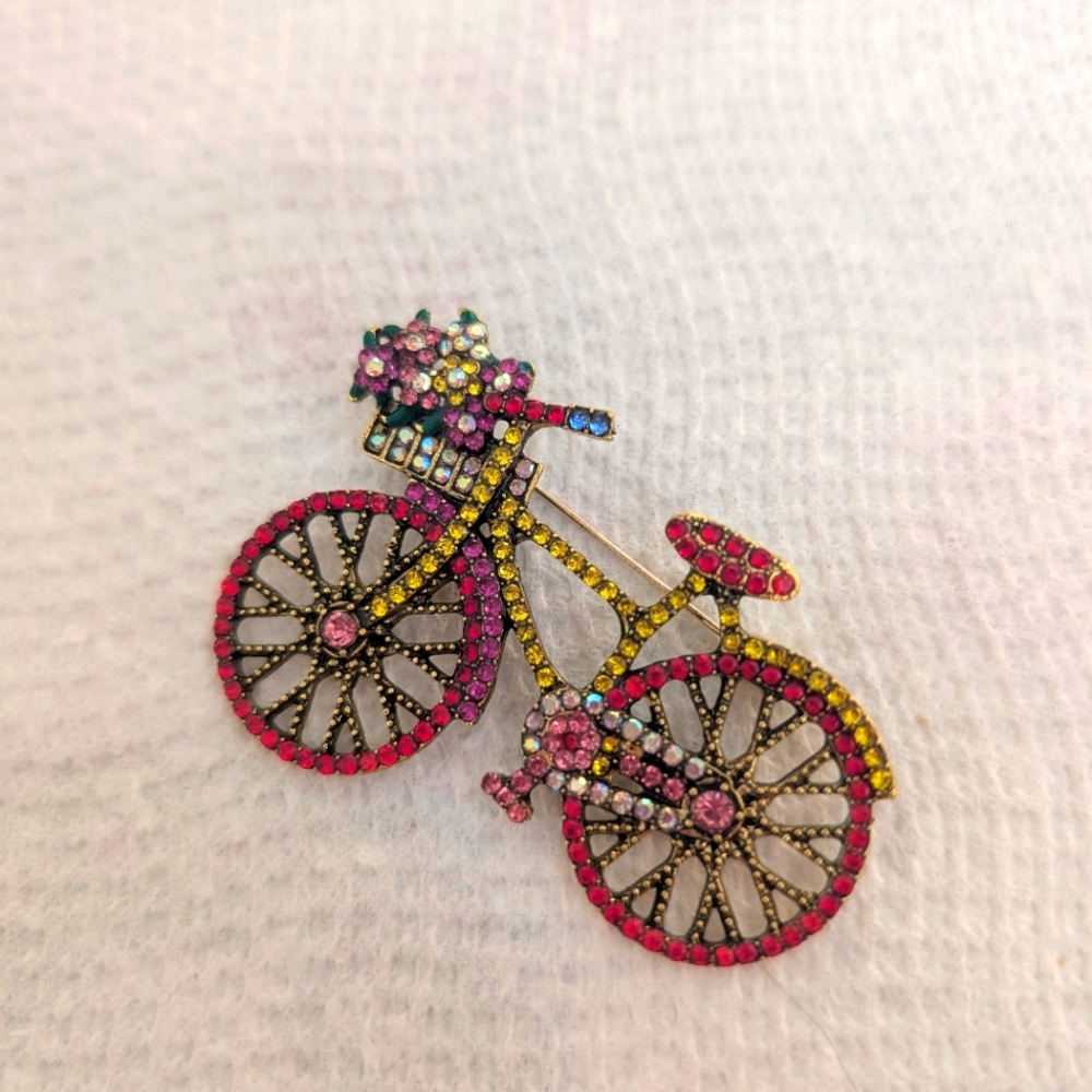 Colorful Bicycle Brooch